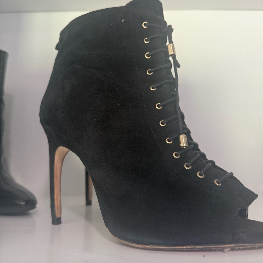 Peep Toe Lace Booties